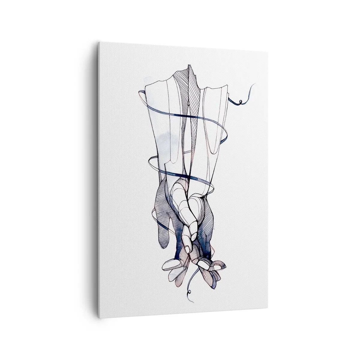 Impression sur toile - Image sur toile - Un dessin subtil d'une main avec une fleur délicate - 70x100cm - Étude du touché - Décoration murale moderne pour le salon et la chambre ARTTOR