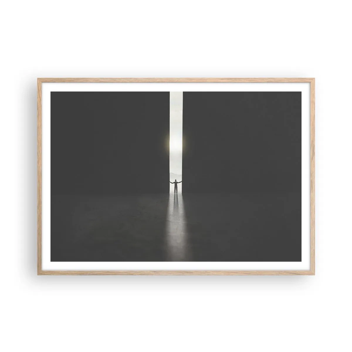 Affiche dans un chêne clair - Poster - Étape vers un avenir radieux - 100x70 cm