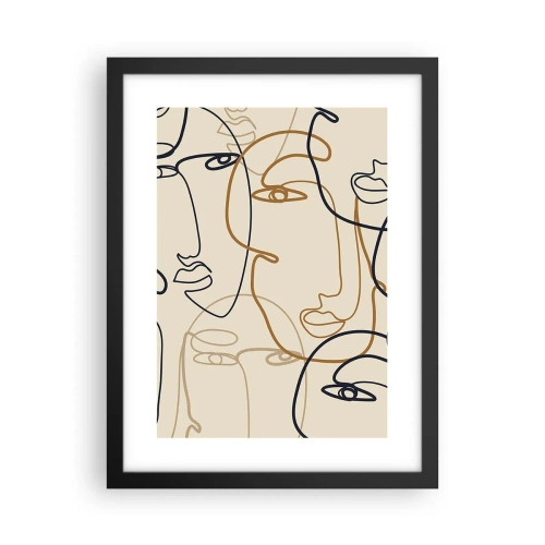 Affiche dans un cadre noir - Poster - Portrait multiplié - 30x40 cm