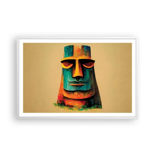 Affiche dans un cadre blanc - Poster - Statuesque et sympathique - 91x61 cm