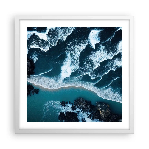 Affiche dans un cadre blanc - Poster - Enveloppé par les vagues - 50x50 cm