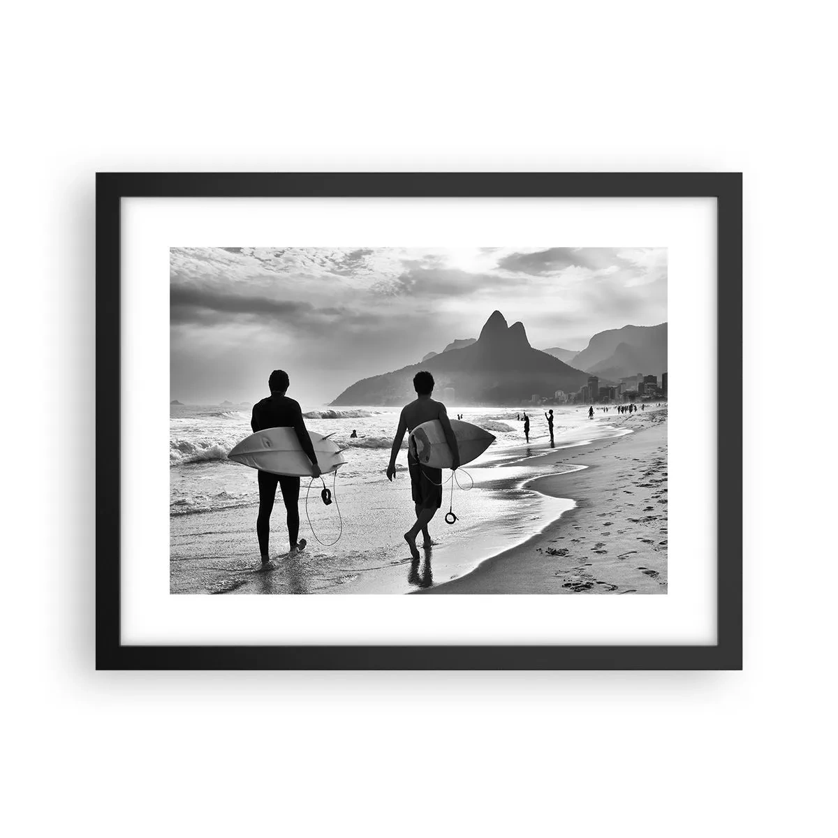 Affiche dans un cadre noir - Poster - Samba sur une vague - 40x30 cm