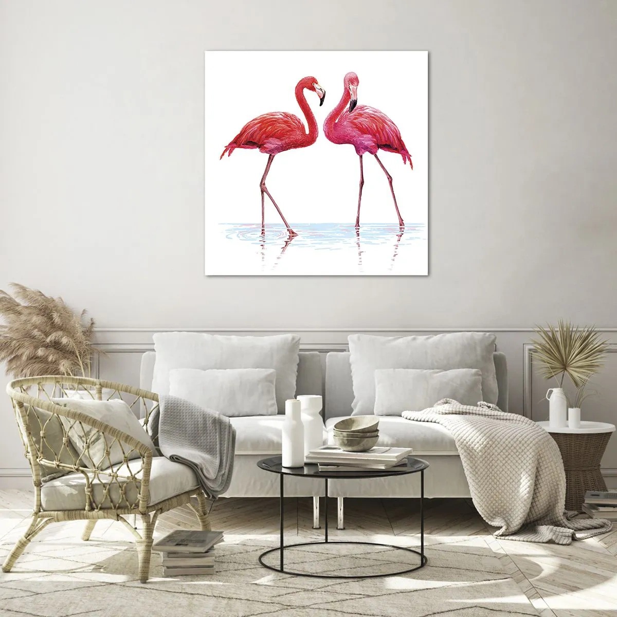 Impression sur verre - Image sur verre - Rendez-vous rose - 40x40 cm