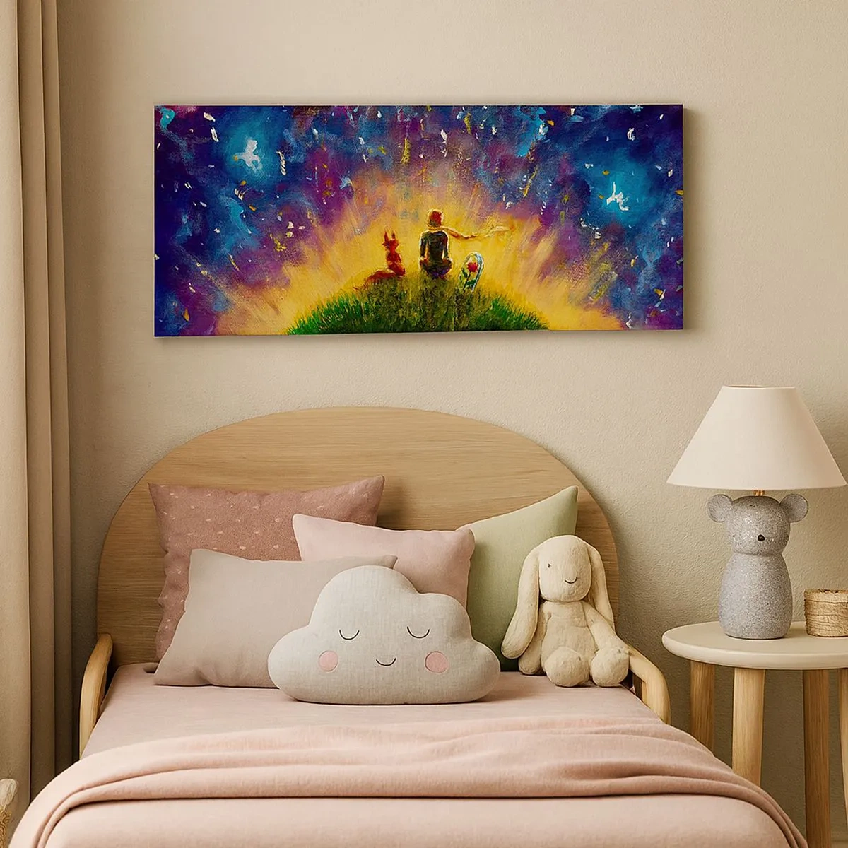Impression sur toile - Image sur toile - Amour et amitié - le monde entier - 100x40 cm