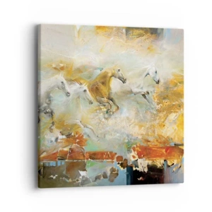 Impression sur toile - Image sur toile - Au galop vers la lumière - 40x40 cm