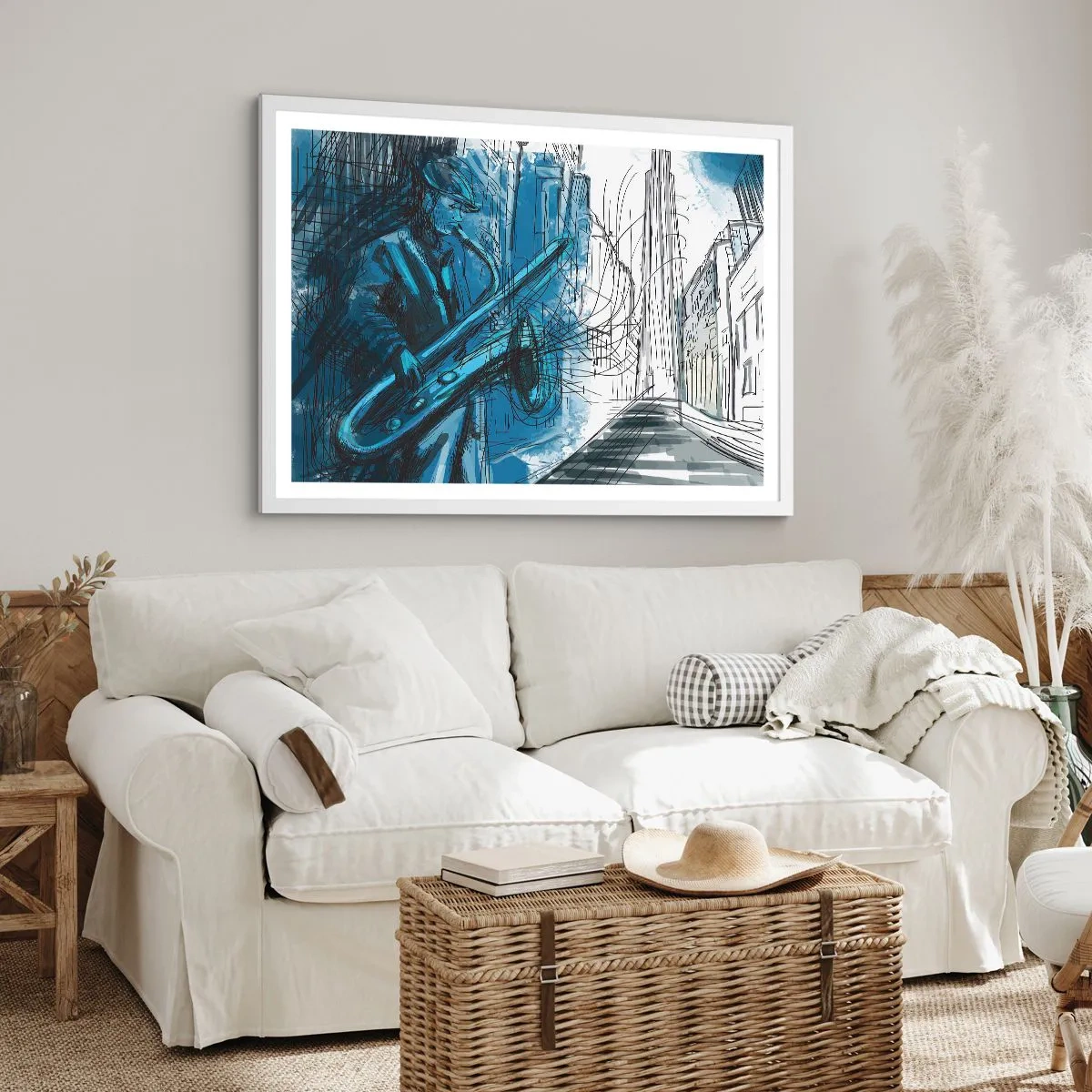 Affiche dans un cadre blanc - Poster - Rhapsodie urbaine - 50x40 cm