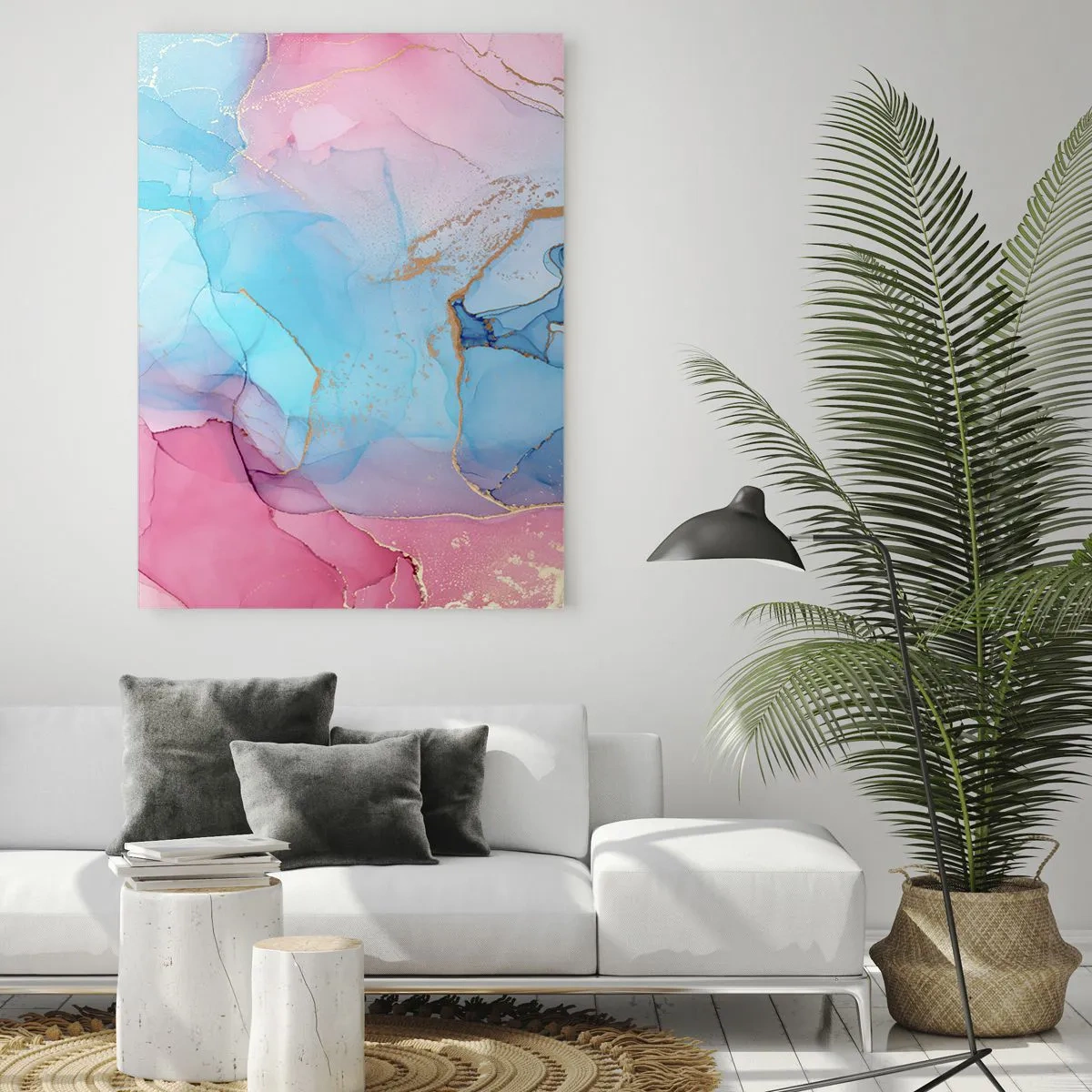 Impression sur verre - Image sur verre - Rencontre et interpénétration - 50x70cm - Rencontre et mélange - Décoration murale moderne pour le salon et la chambre ARTTOR