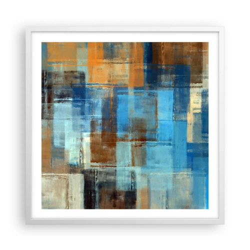 Affiche dans un cadre blanc - Poster - A travers le voile bleu - 60x60 cm