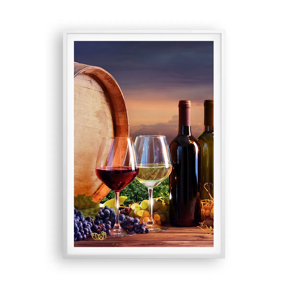 Affiche dans un cadre blanc - Poster - Ici la vie a du goût - 70x100 cm