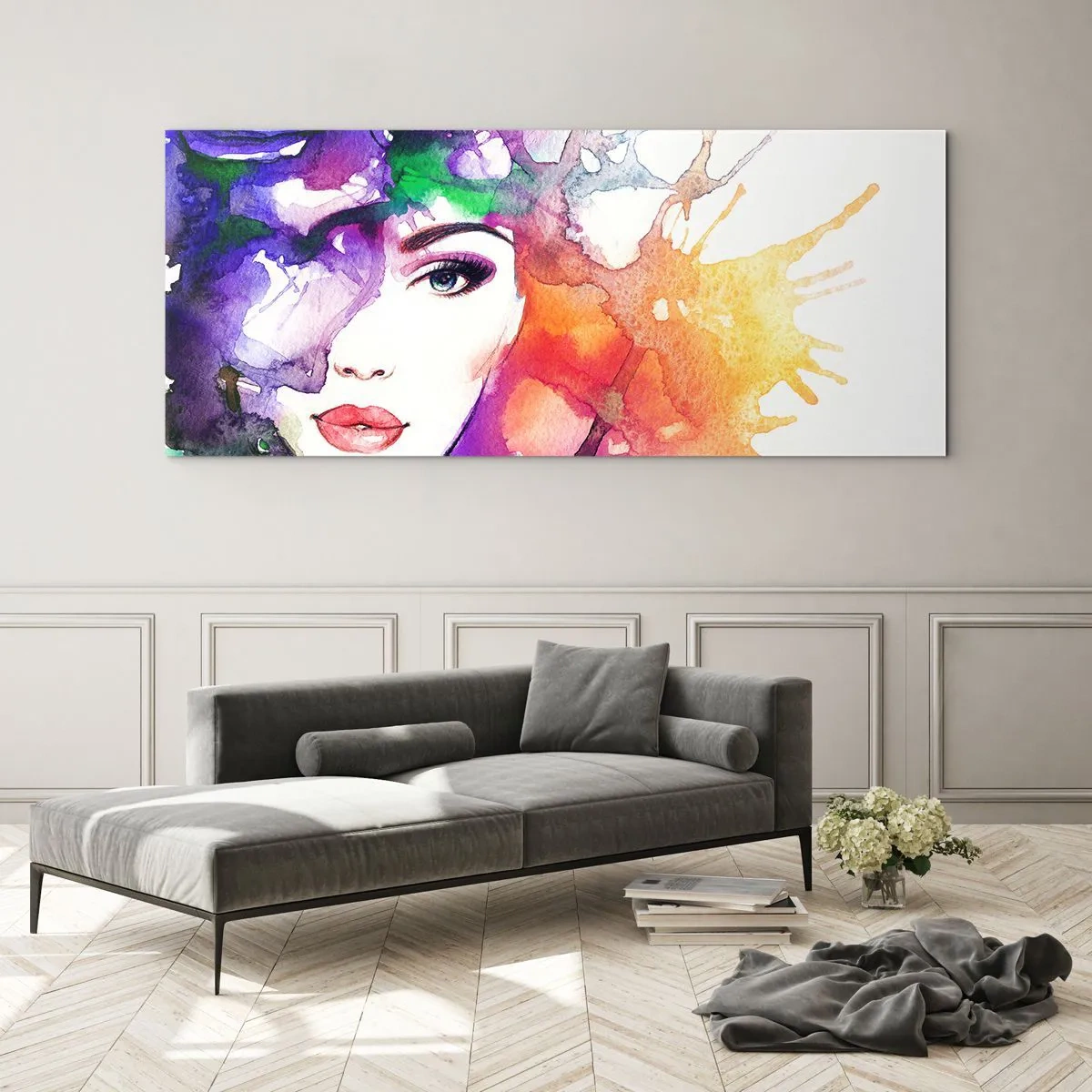 Impression sur verre - Image sur verre - Avec la tête dans les nuages - 100x40 cm
