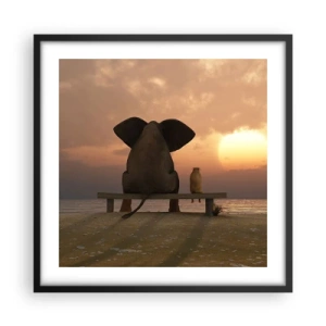 Affiche dans un cadre noir - Poster - C'est bon de garder le silence ensemble - 50x50 cm