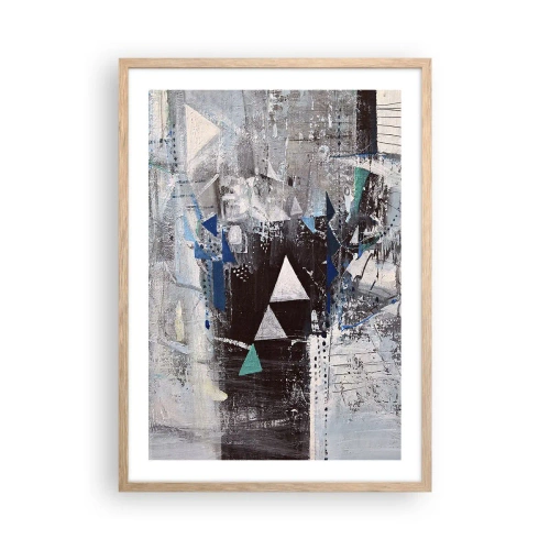 Affiche dans un chêne clair - Poster - Ordre prioritaire des triangles - 50x70 cm