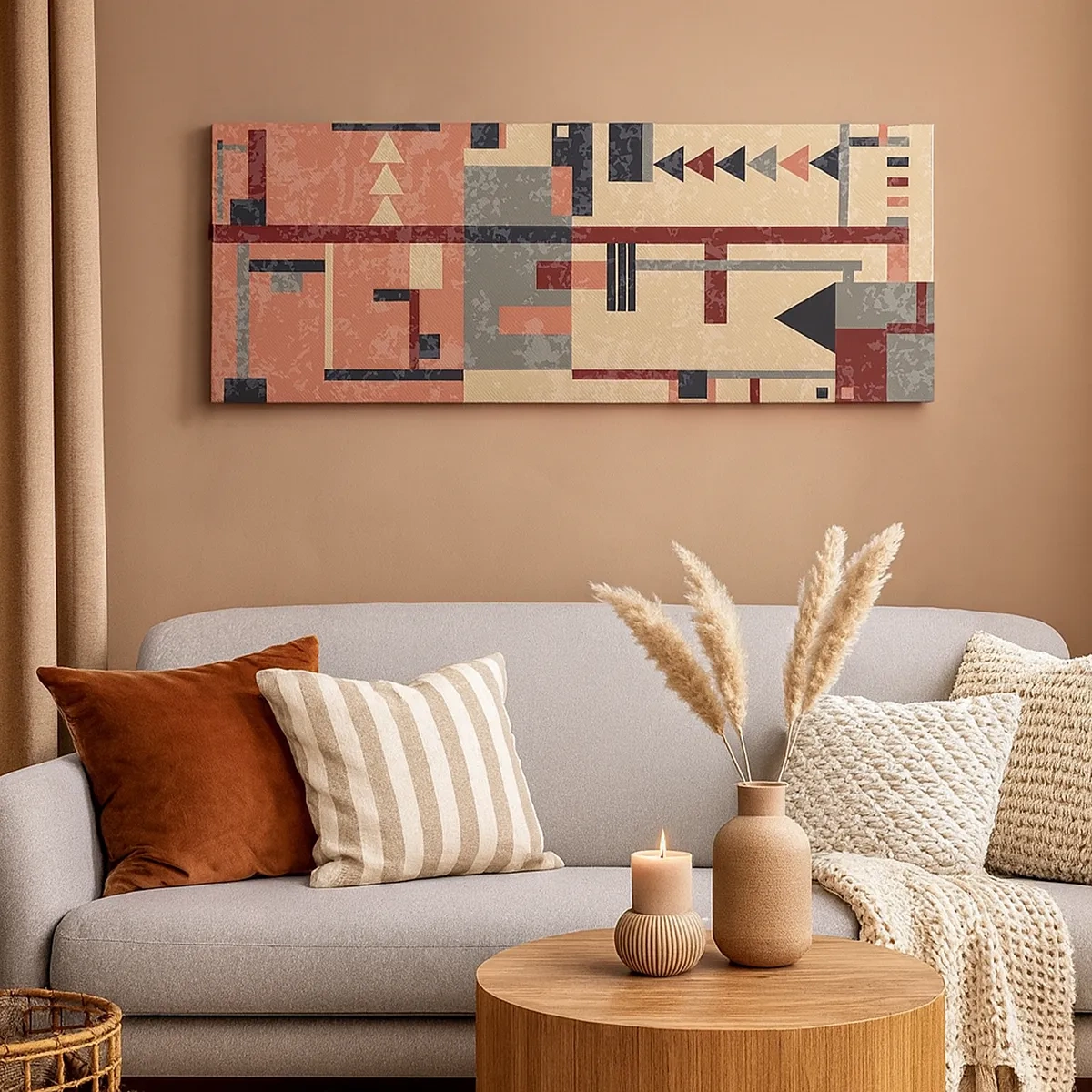 Impression sur toile - Image sur toile - Une combinaison de verticaux et d'horizontaux - 30x30 cm