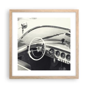 Affiche dans un chêne clair - Poster - Temps pour riche - 40x40 cm