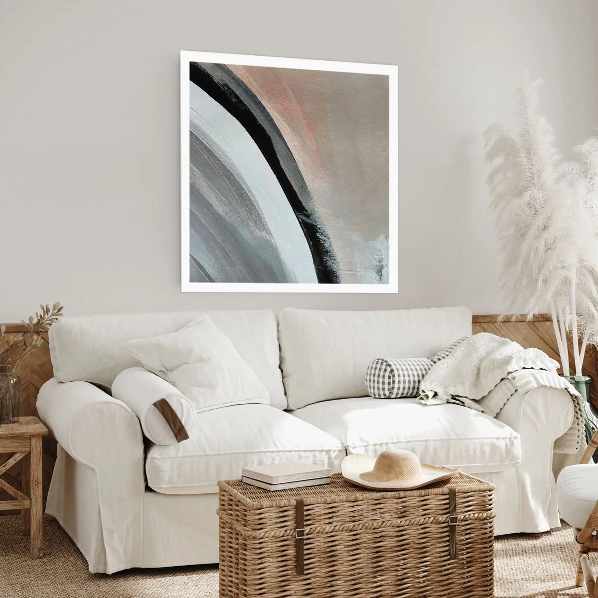 Affiche - Poster - Composition : arc de noir et gris - 40x40 cm