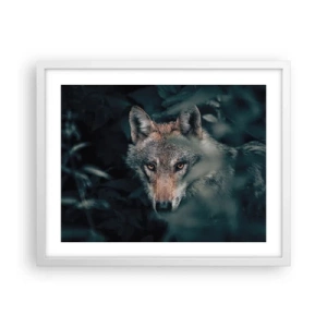 Affiche dans un cadre blanc - Poster - Chasseur - 50x40 cm