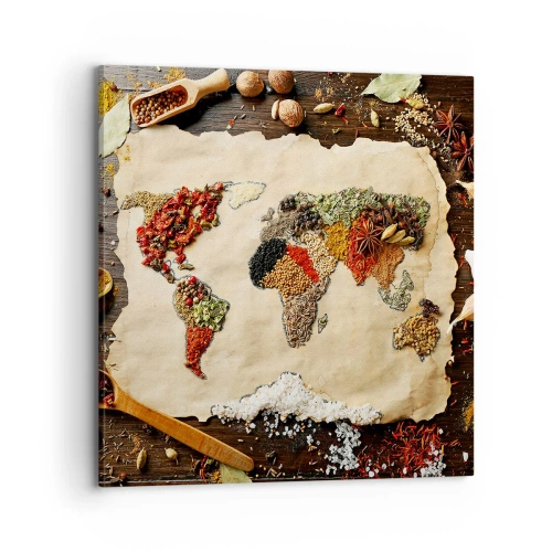 Impression sur toile - Image sur toile - Toutes les saveurs du monde - 70x70 cm