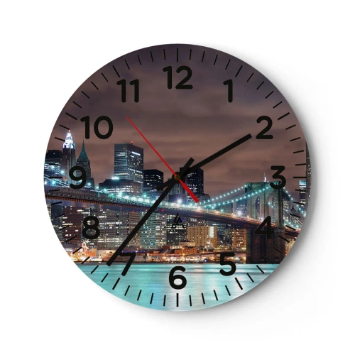 Horloge murale - Pendule murale - Lumières des grandes villes - 30x30 cm