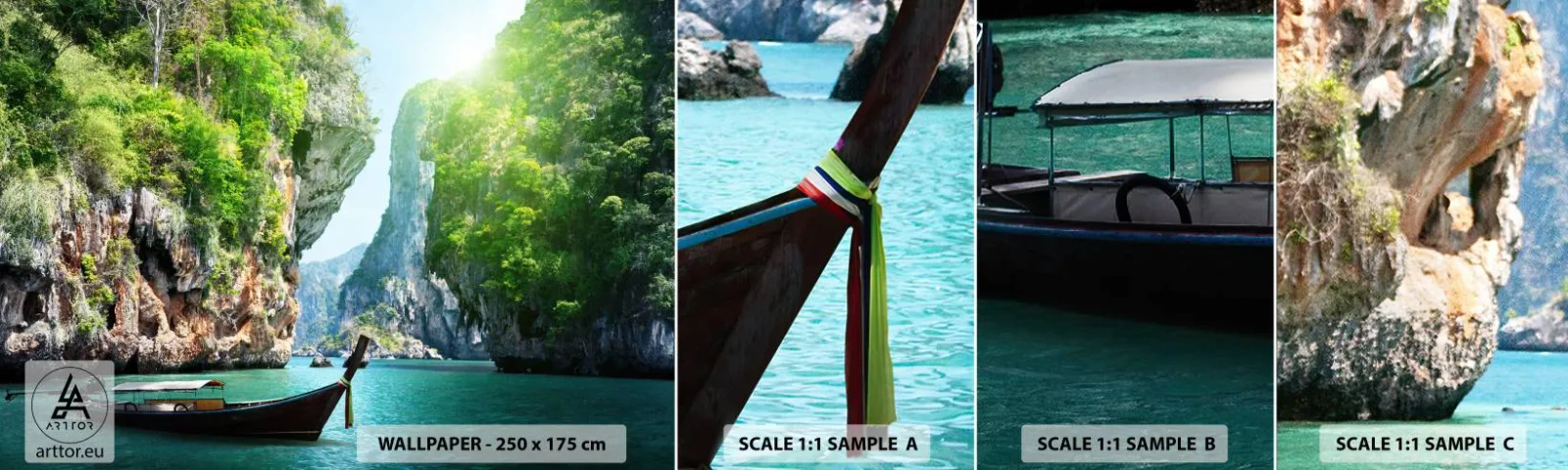 Échantillon De Papier Peint Standard Eco - Une invitation à un voyage exotique - Paysage, Thaïlande, Mer - 100x30 cm