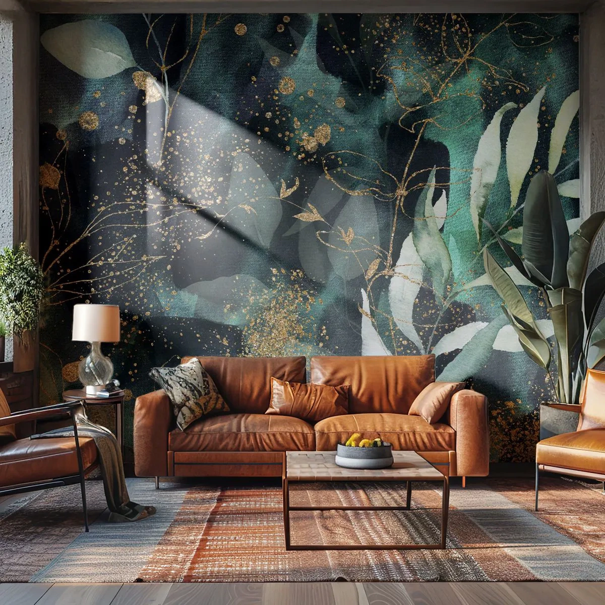 Papier Peint Photo Premium Canvas - Jardin magique - Plantes, Feuilles, Botanique - 250x175 cm