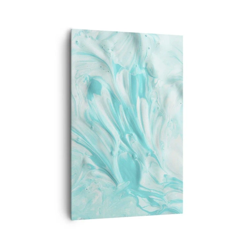 Impression sur toile - Image sur toile - Un motif abstrait dans des tons pastel de bleu et de blanc. - 80x120cm - Ensemble pour toujours - Décoration murale moderne pour le salon et la chambre ARTTOR