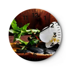 Horloge murale - Pendule murale - Cédez au contact de la nature - 30x30 cm