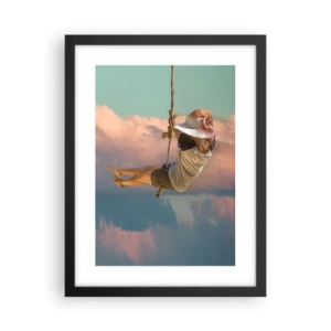 Affiche dans un cadre noir - Poster - S'amuser dans les nuages - 30x40 cm