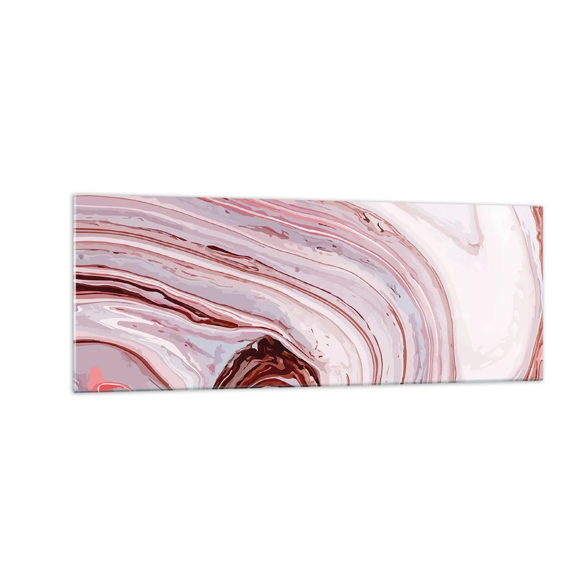 Impression sur verre - Image sur verre - Motif abstrait en rose et blanc - 140x50cm - Tout droit, puis tout en bas - Décoration murale moderne pour le salon et la chambre ARTTOR