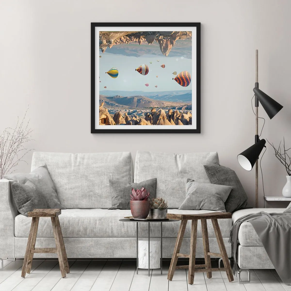 Affiche dans un cadre noir - Poster - Ici, tout est possible - 50x50 cm