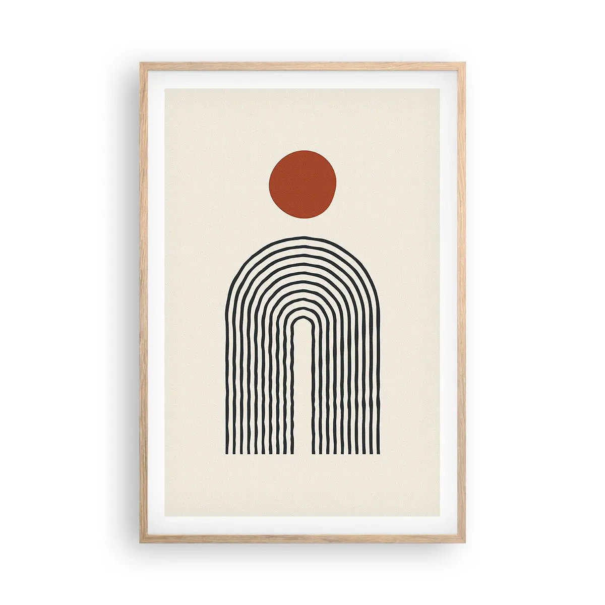 Affiche dans un chêne clair - Poster - Le magnétisme des formes et des couleurs - 61x91 cm