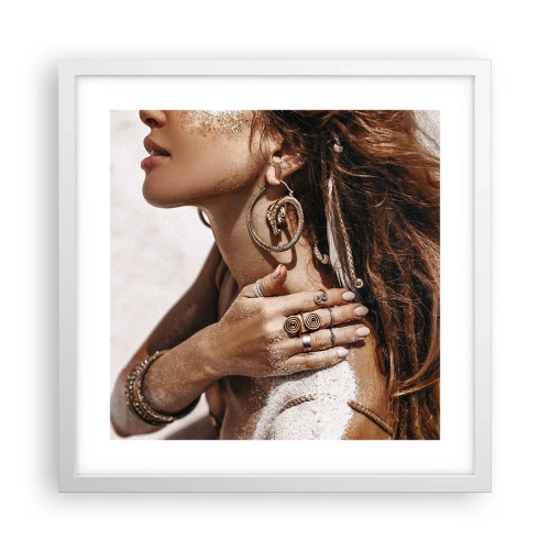 Affiche dans un cadre blanc - Poster - Reine des plages sauvages - 40x40 cm