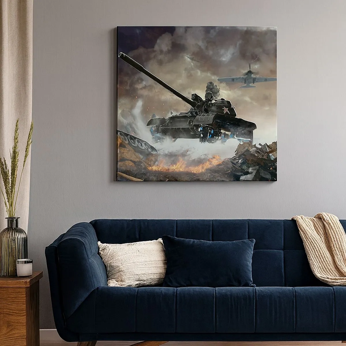 Impression sur toile - Image sur toile - La bataille est terrible et belle - 30x30 cm