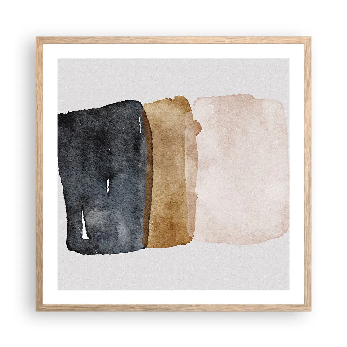 Affiche dans un chêne clair - Poster - Composition de couleurs de la terre - 60x60 cm
