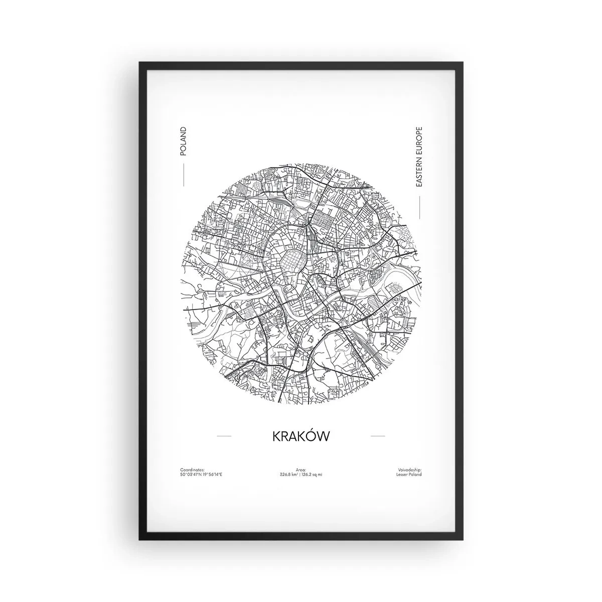 Affiche dans un cadre noir - Poster - Anatomie de Cracovie - 61x91 cm