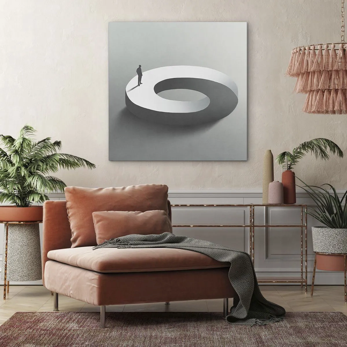 Impression sur toile - Image sur toile - Et sois intelligent ici - 60x60 cm