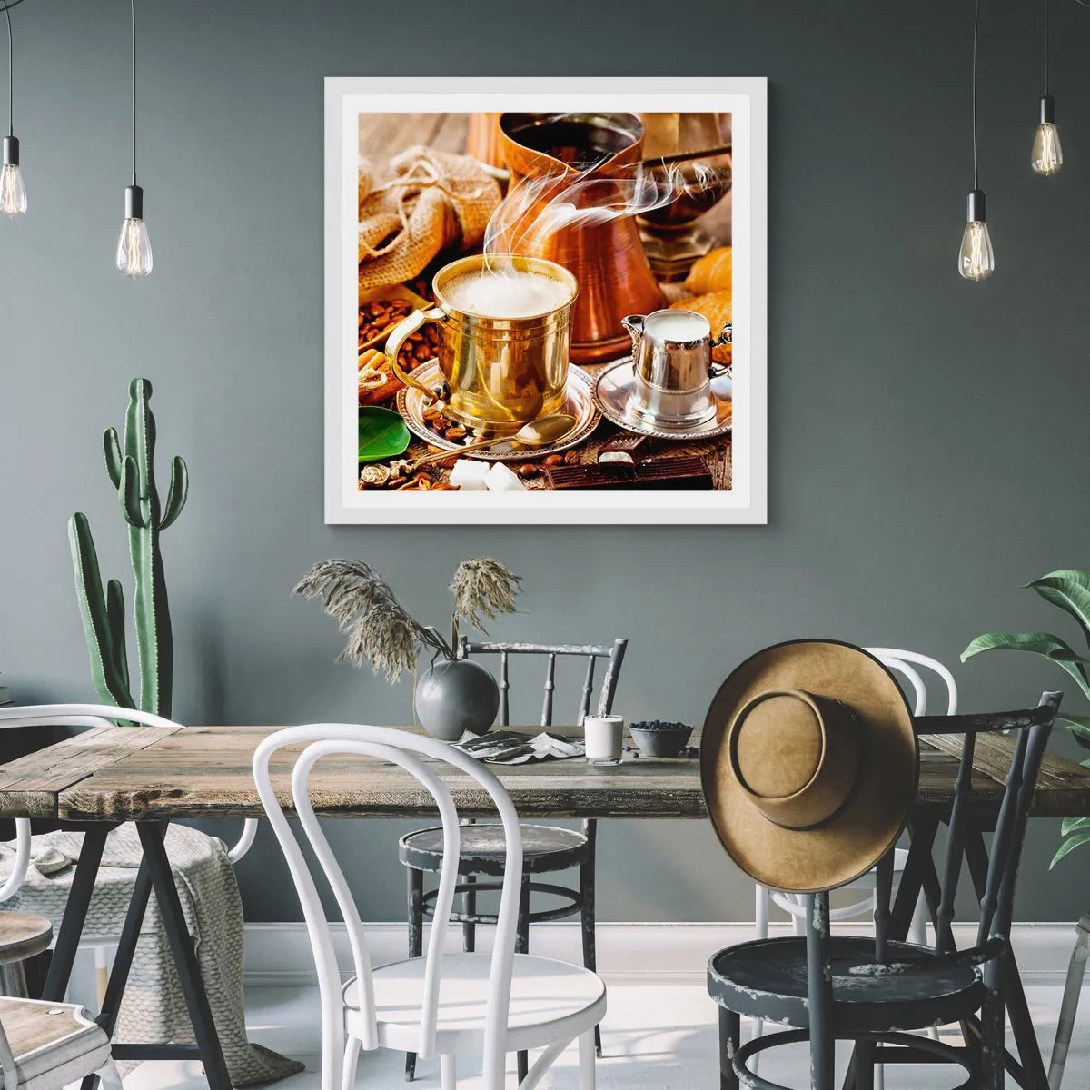 Affiche dans un cadre blanc - Poster - Bonne journée! - 50x50 cm