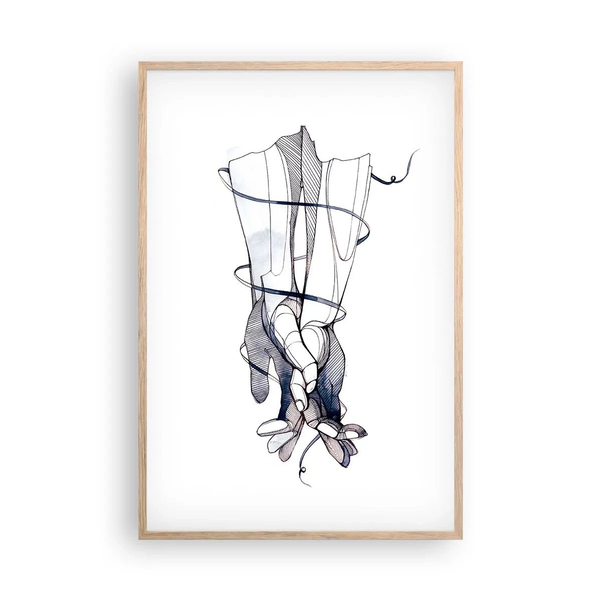 Affiche dans un chêne clair - Poster - Étude du touché - 61x91 cm