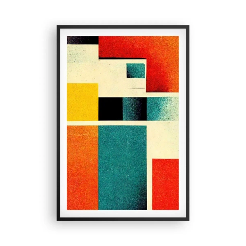 Affiche dans un cadre noir - Poster - Abstraction géométrique – bonne énergie - 61x91 cm