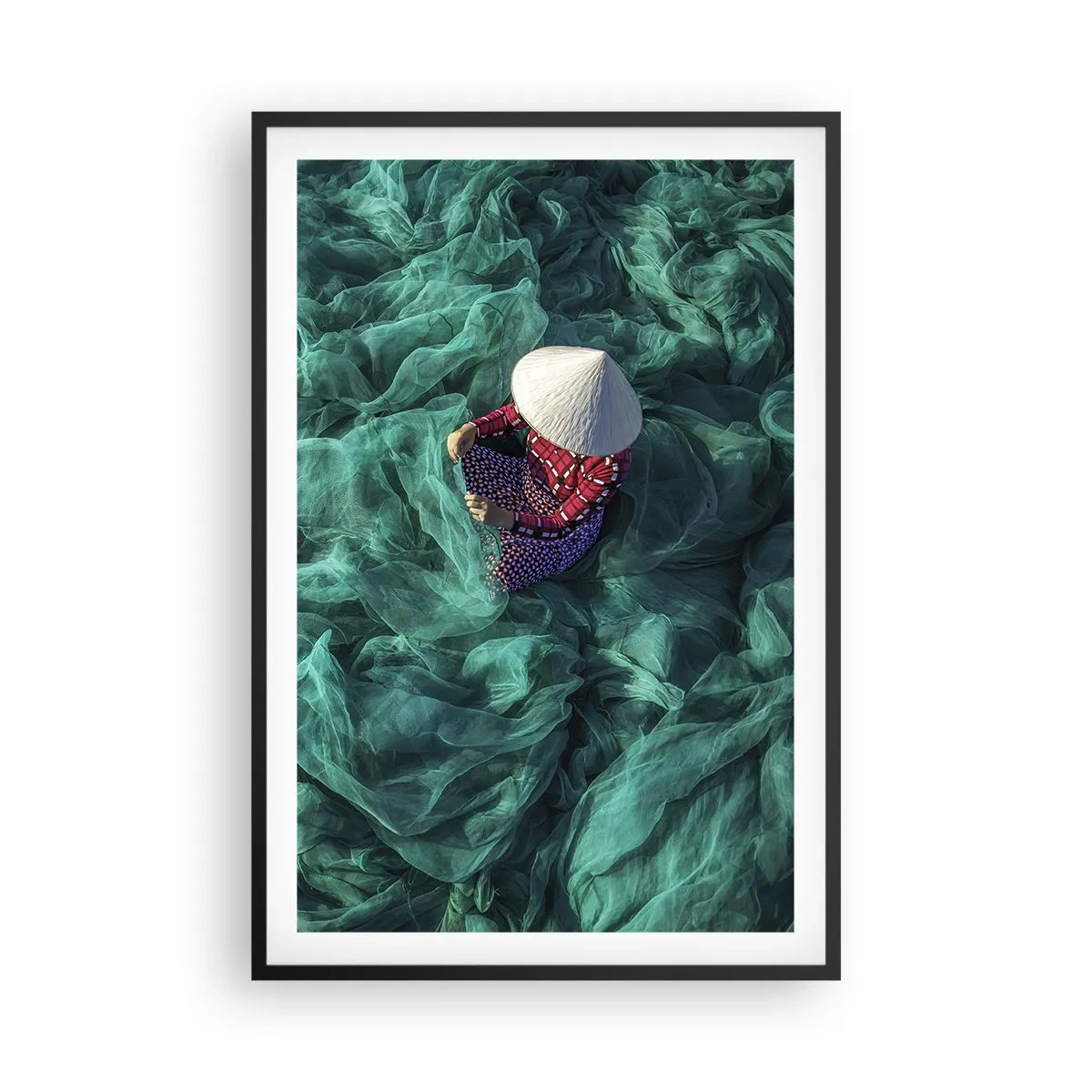 Affiche dans un cadre noir - Poster - Dans une mer de filet - 61x91 cm
