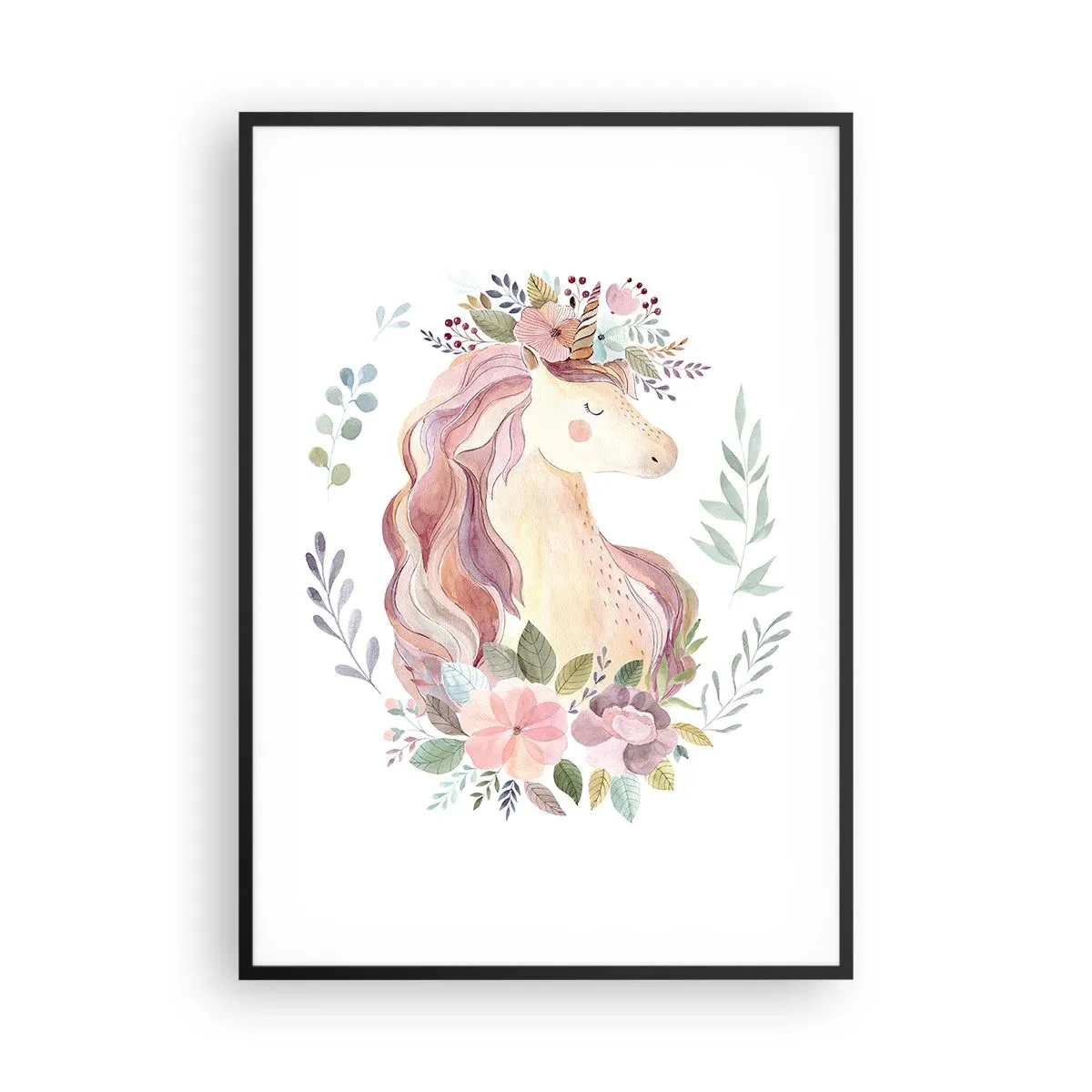 Affiche dans un cadre noir - Poster - Invitation au monde des contes de fées - 70x100 cm