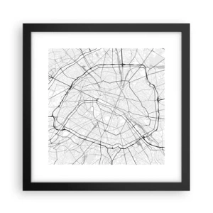 Affiche dans un cadre noir - Poster - Fleur de Paris - 30x30 cm