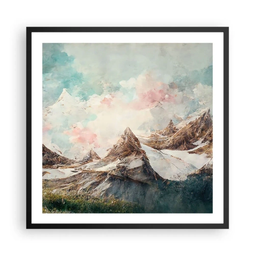 Affiche dans un cadre noir - Poster - Lames de roche - 60x60 cm