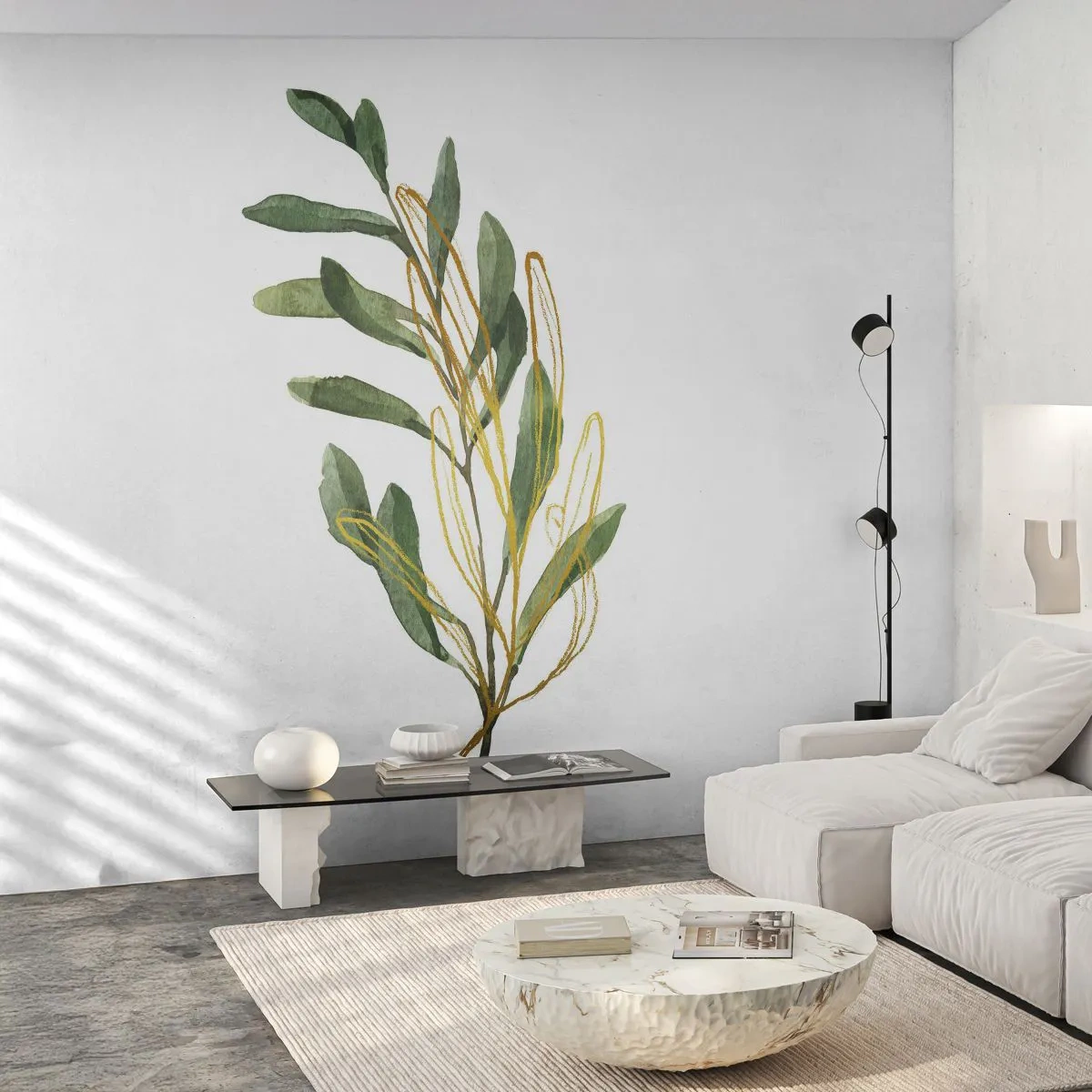 Papier peint sur mesure Standard Eco - Tout ce qui est bon - Feuilles, olive, Usine