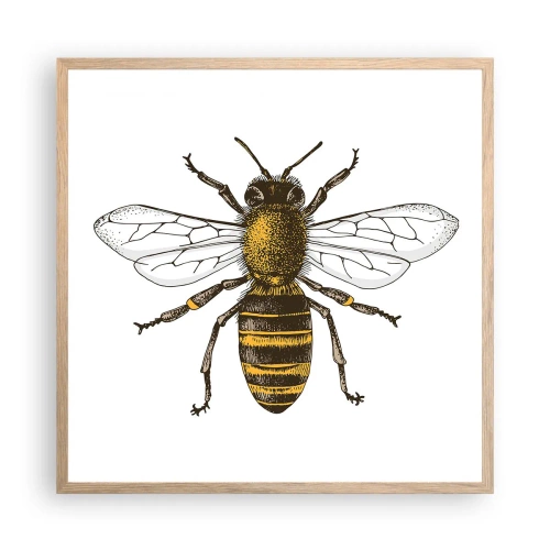 Affiche dans un chêne clair - Poster - Belle et bonne - 60x60 cm