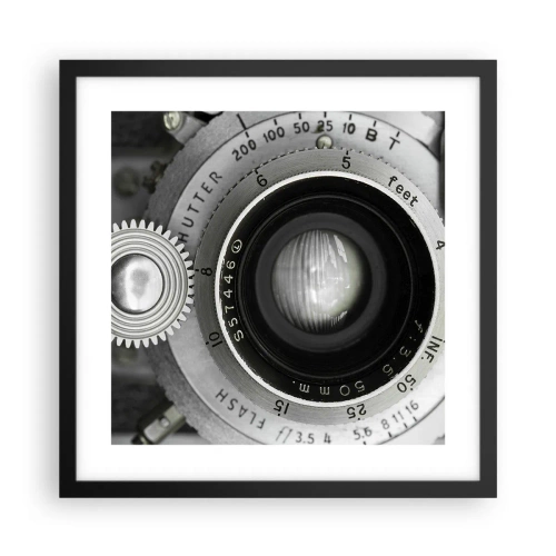 Affiche dans un cadre noir - Poster - Histoire d'Hollywood - 40x40 cm