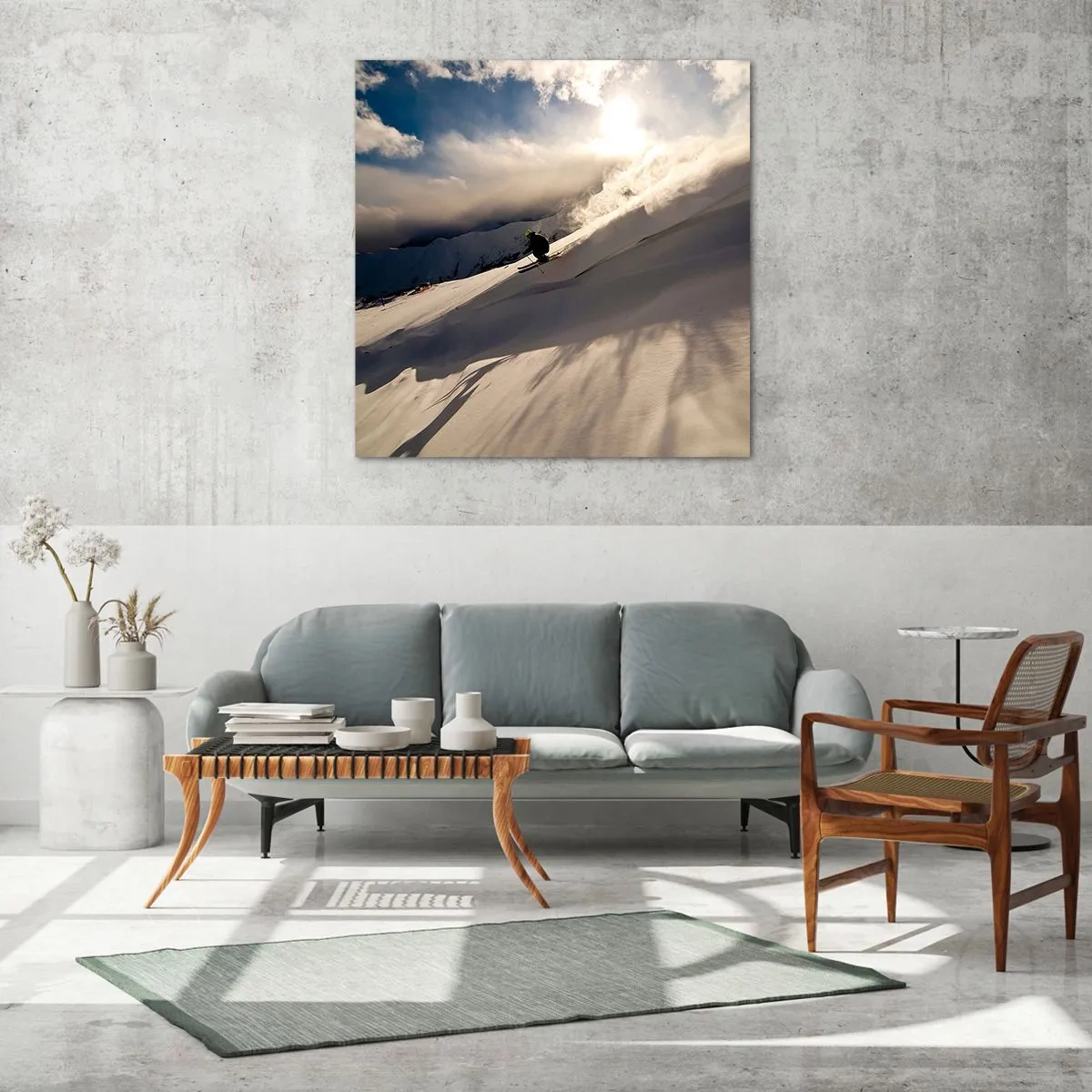 Impression sur verre - Image sur verre - Défi montagne accepté - 50x50 cm