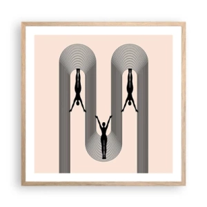 Affiche dans un chêne clair - Poster - Les jambes en l’air - 60x60 cm