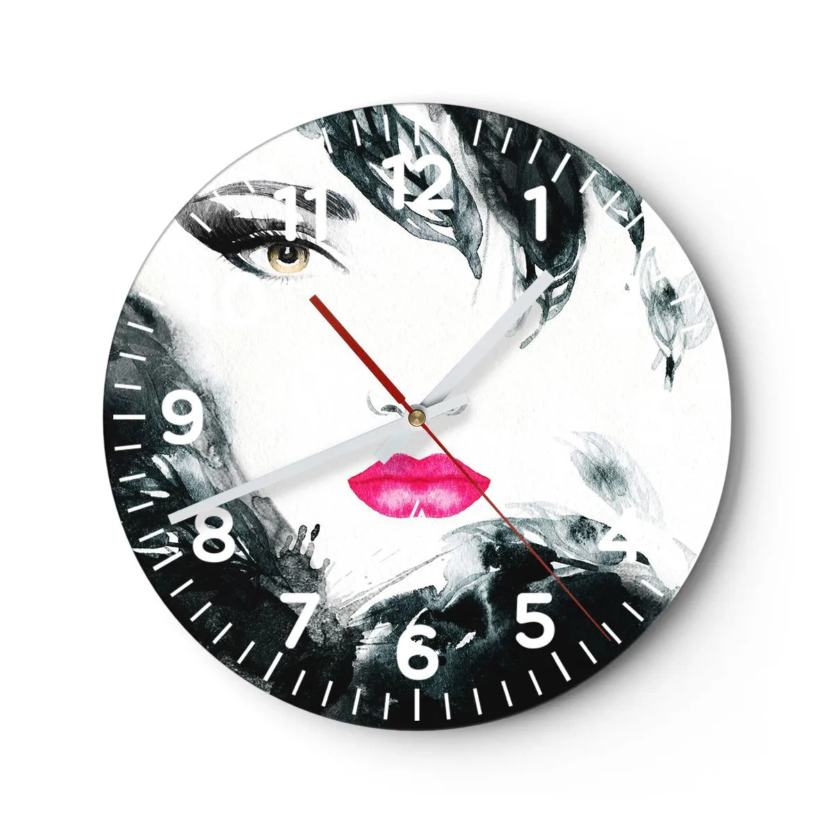 Horloge murale - Pendule murale - Attention! Femme fatale - 40x40 cm