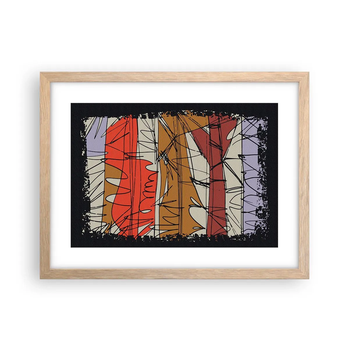 Affiche dans un chêne clair - Poster - Composition spontanée - 40x30 cm