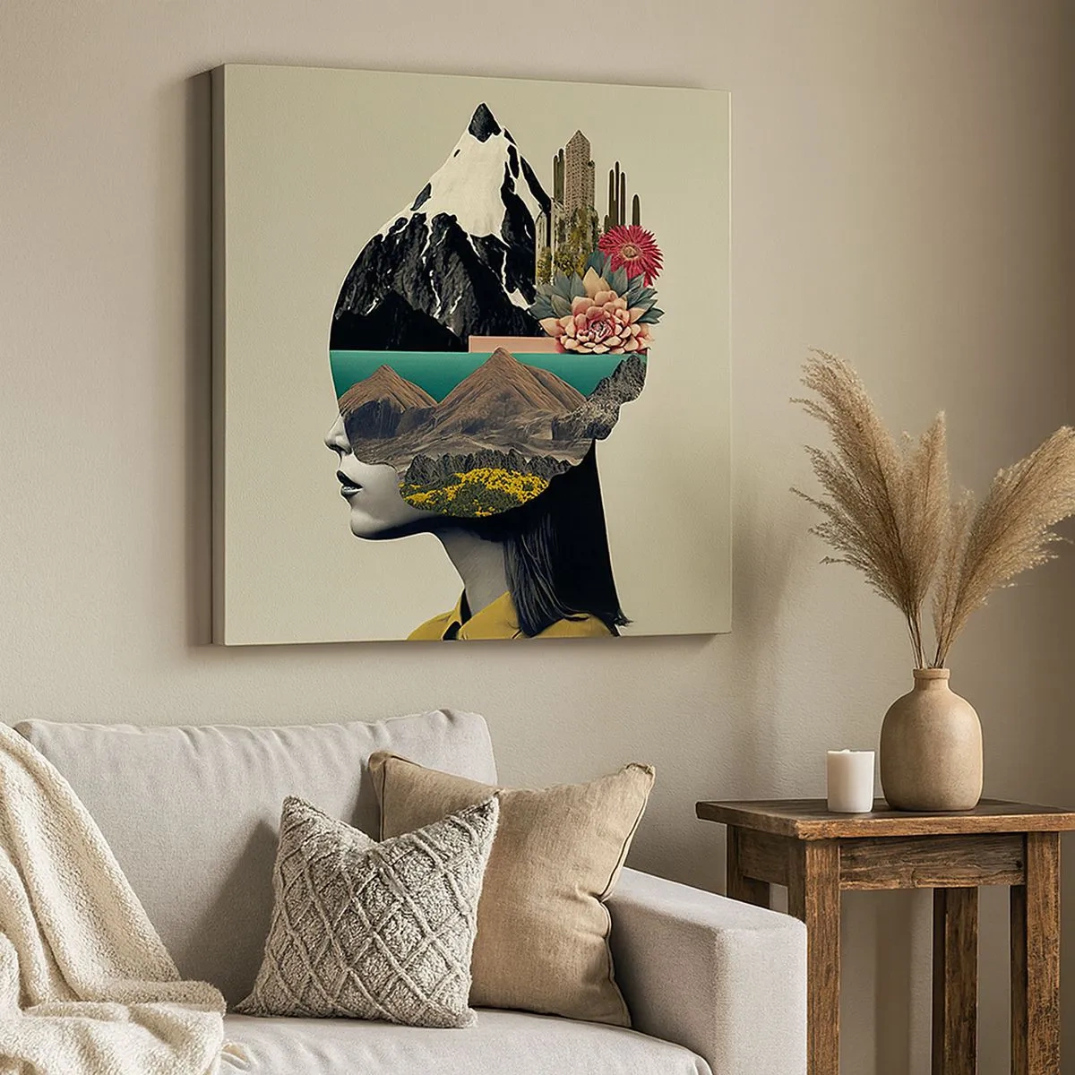 Impression sur toile - Image sur toile - La femme – toujours un mystère - 30x30 cm